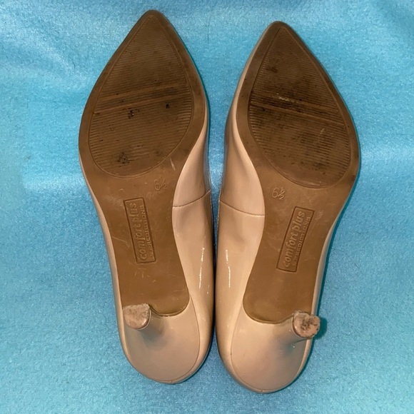 COMFORT PLUS by Predictions “Janine” Nude patent pointy toe heels pumps size 6.5 - Picture 5 of 11